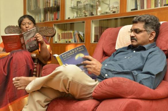 The Venkatachalams’ library delves deep into philosophy, history and the arts. It also reflects Arvind V.’s interests in the sciences, creativity and innovation, as well as Neela V.’s love for Tamil spiritual scholars, poetry and fiction from different cultures. Photo: K. Ananthan THE HINDU